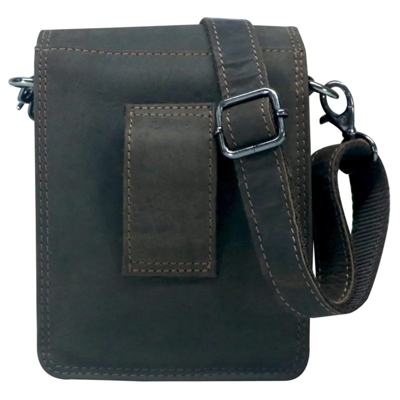Eli Kleine Gürteltasche Leder mit Gürtelschlaufe und Schultergurt