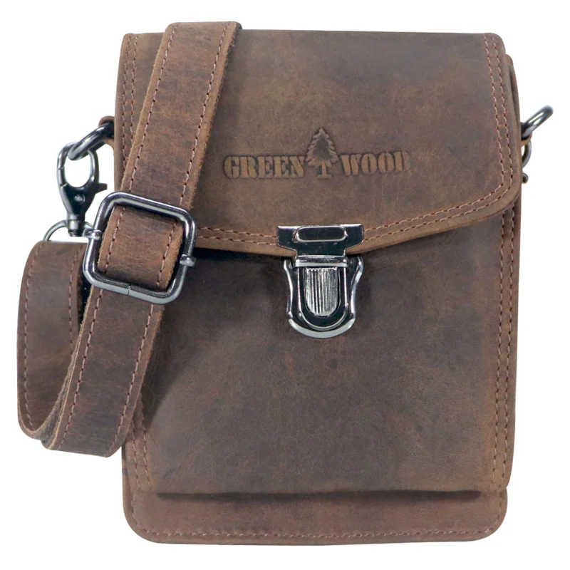 Eli Kleine Gürteltasche Leder mit Gürtelschlaufe und Schultergurt