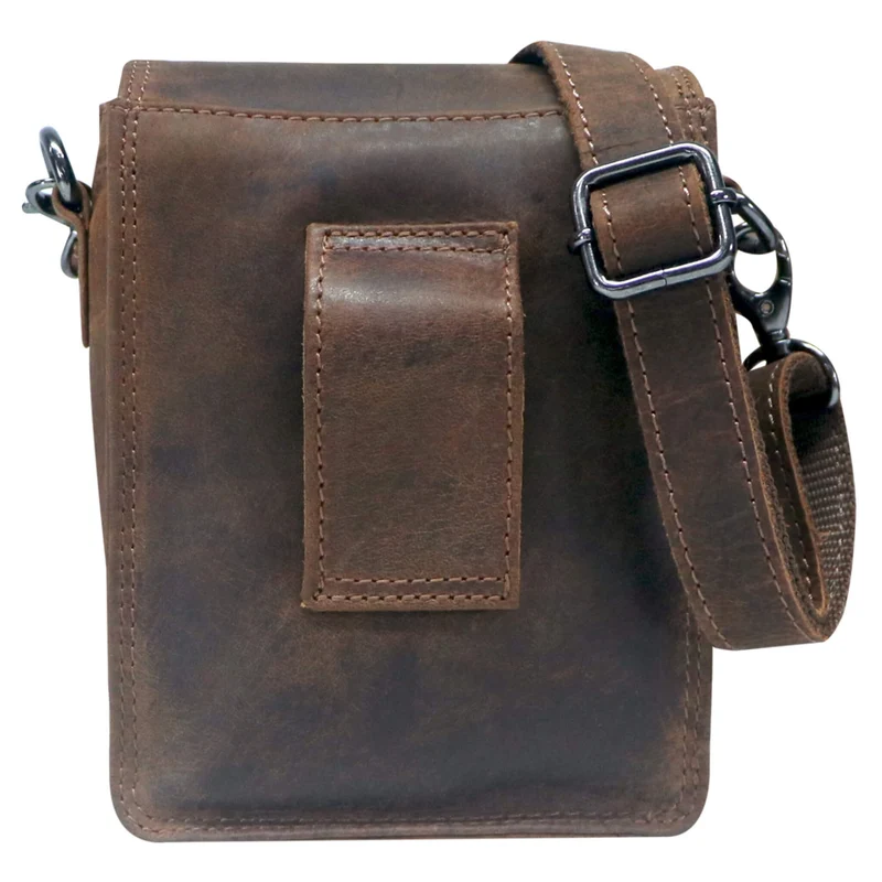 Eli Kleine Gürteltasche Leder mit Gürtelschlaufe und Schultergurt