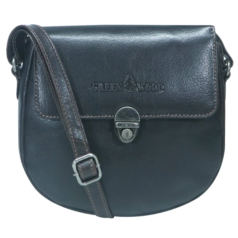 Frida Kleine Umhänge Handtasche Schwarz Leder Damentasche