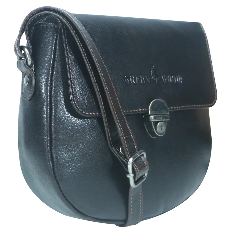 Frida Kleine Umhänge Handtasche Schwarz Leder Damentasche