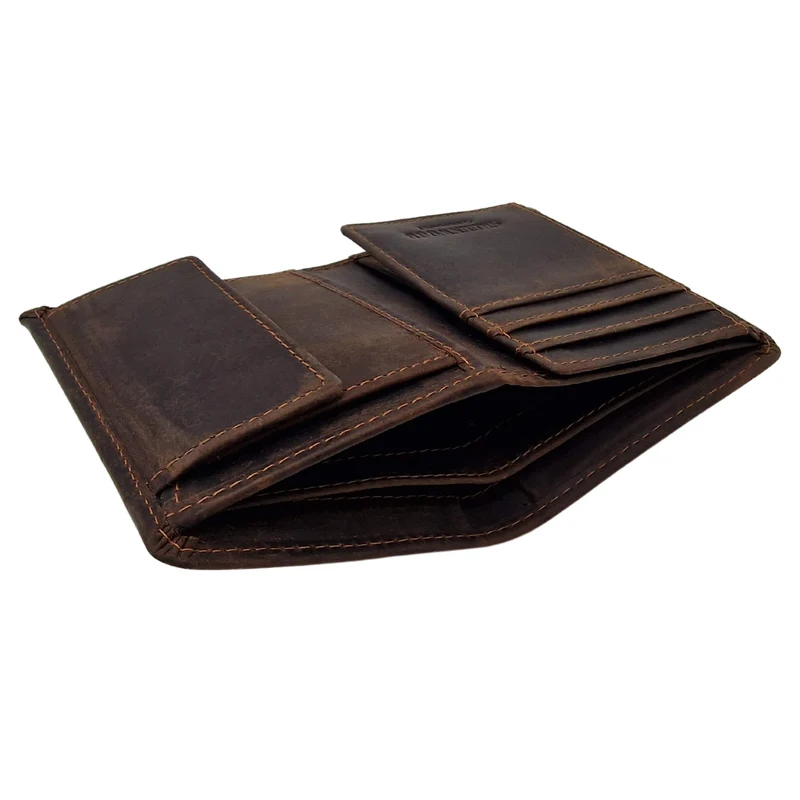 Enzo Geldbörse Herren Hochformat RFID Kleine Brieftasche Leder