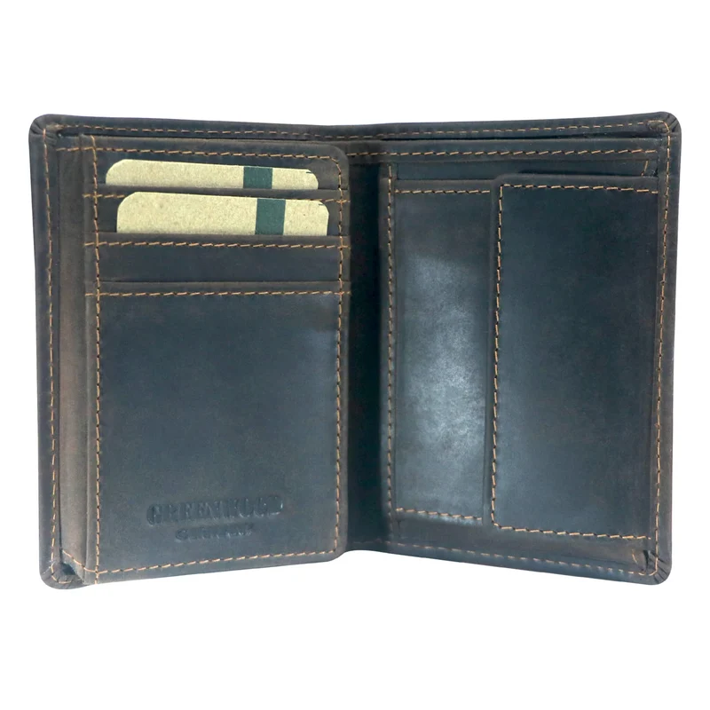 Enzo Geldbörse Herren Hochformat RFID Kleine Brieftasche Leder