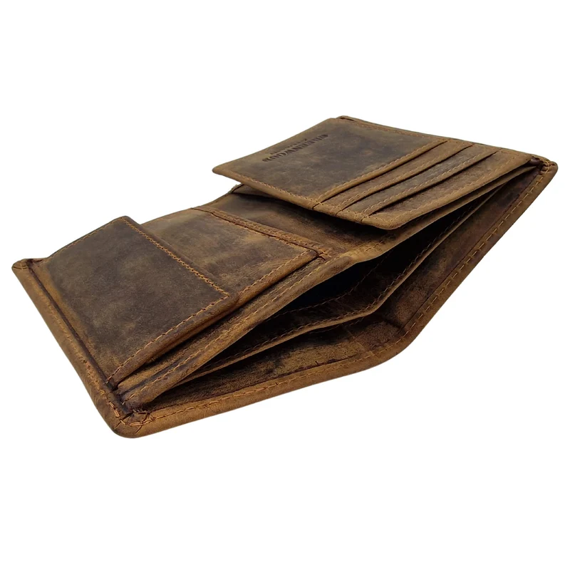 Enzo Geldbörse Herren Hochformat RFID Kleine Brieftasche Leder