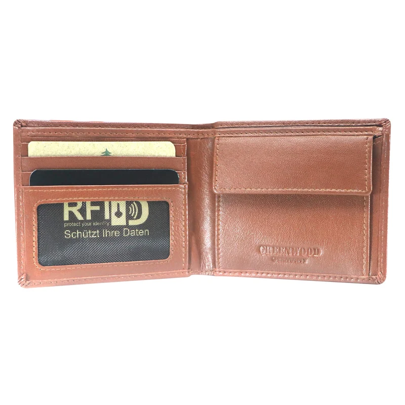 Bjorn Slim Wallet mit Münzfach Herren RFID Schmales Portemonnaie