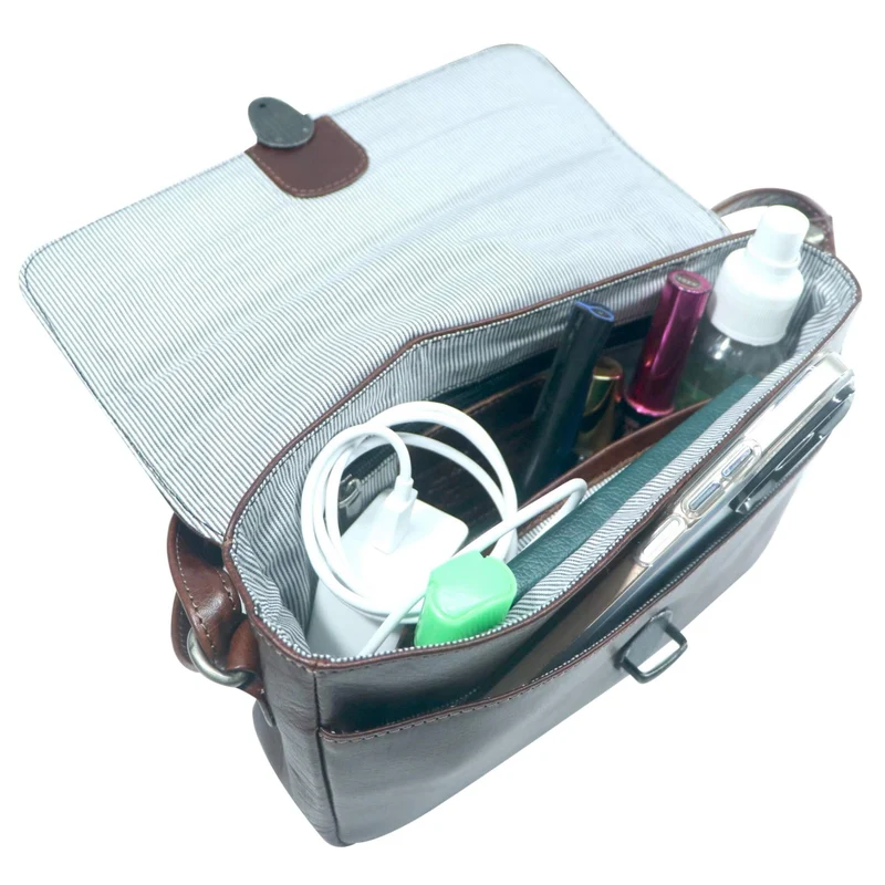 Birgit Damen Crossbody Tasche Kleine Ledertasche Braun