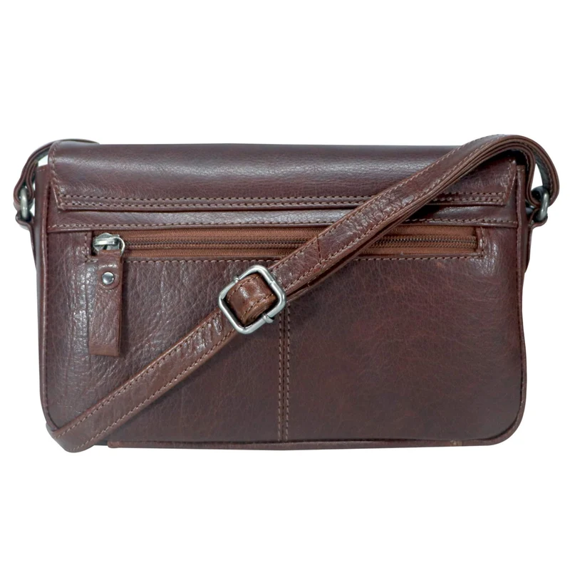 Birgit Damen Crossbody Tasche Kleine Ledertasche Braun