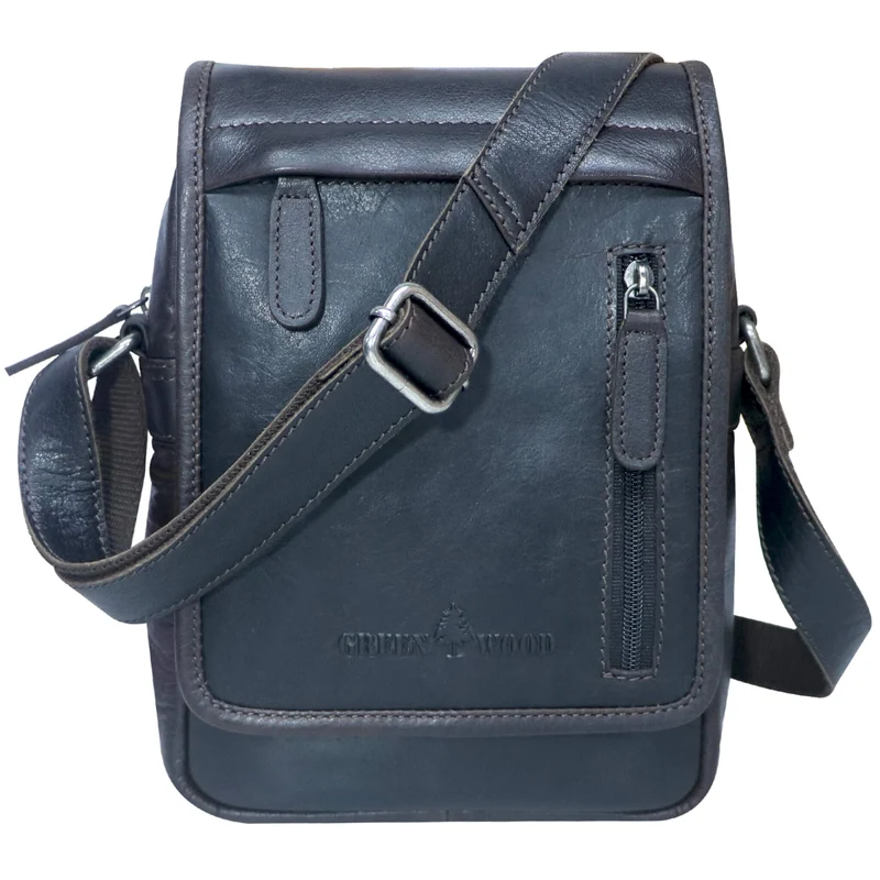 Nik Herrentasche zum Umhängen Leder Crossbody Bag Damen