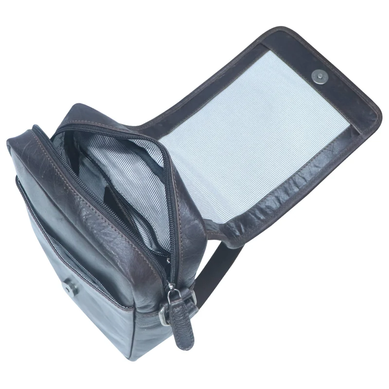 Nik Herrentasche zum Umhängen Leder Crossbody Bag Damen