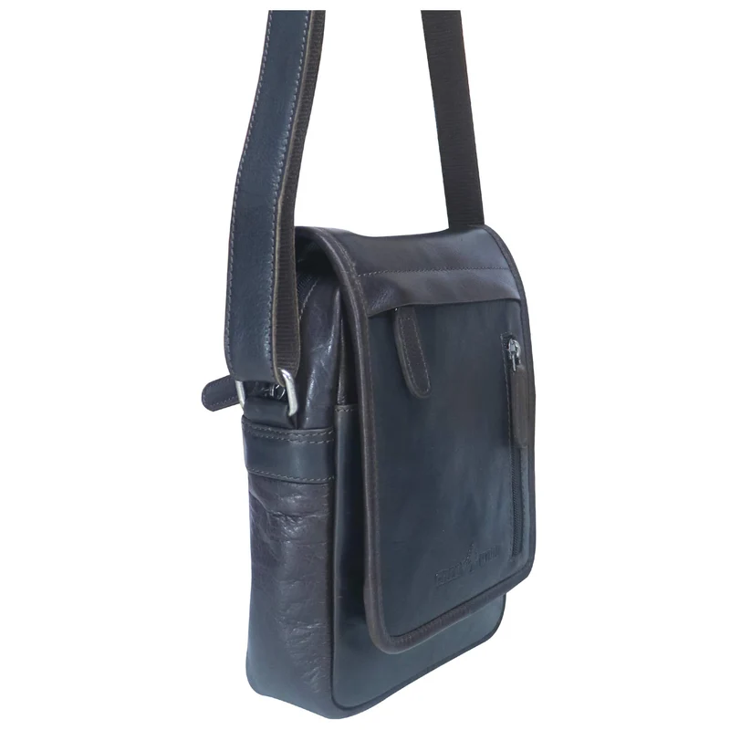 Nik Herrentasche zum Umhängen Leder Crossbody Bag Damen