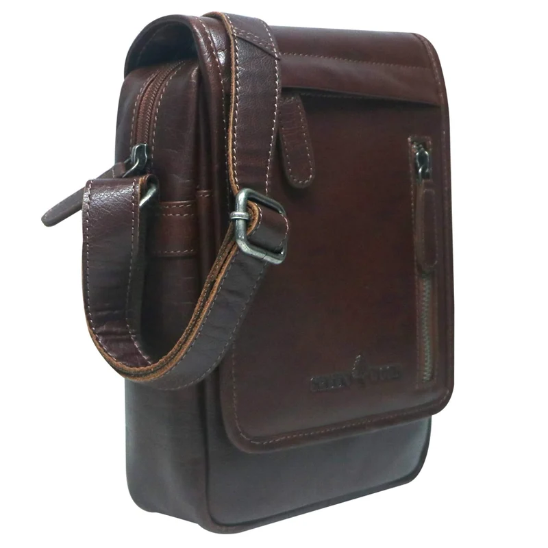 Nik Herrentasche zum Umhängen Leder Crossbody Bag Damen