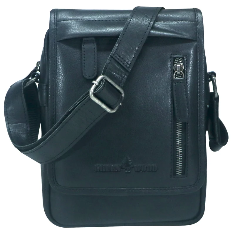 Nik Herrentasche zum Umhängen Leder Crossbody Bag Damen