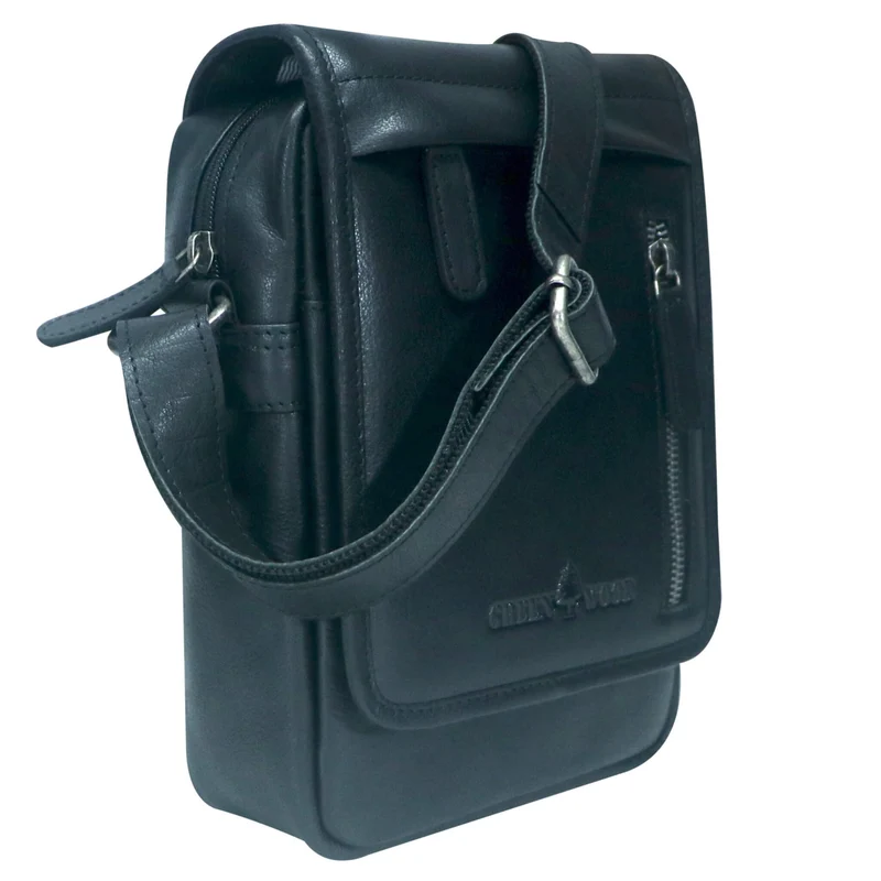 Nik Herrentasche zum Umhängen Leder Crossbody Bag Damen