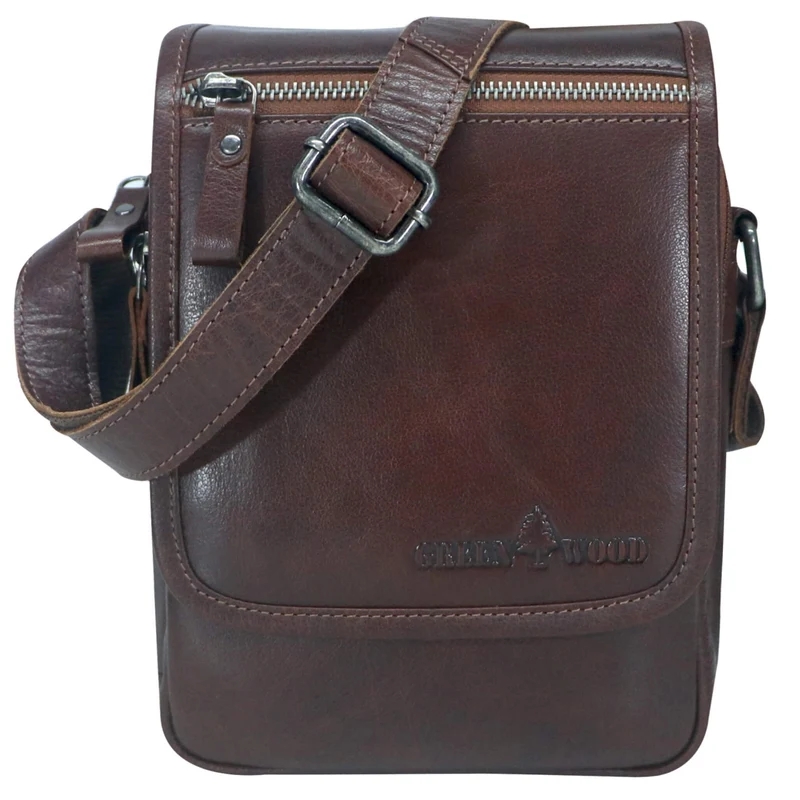 Bath Herren Umhängetasche Schwarz Leder Crossbody Damen