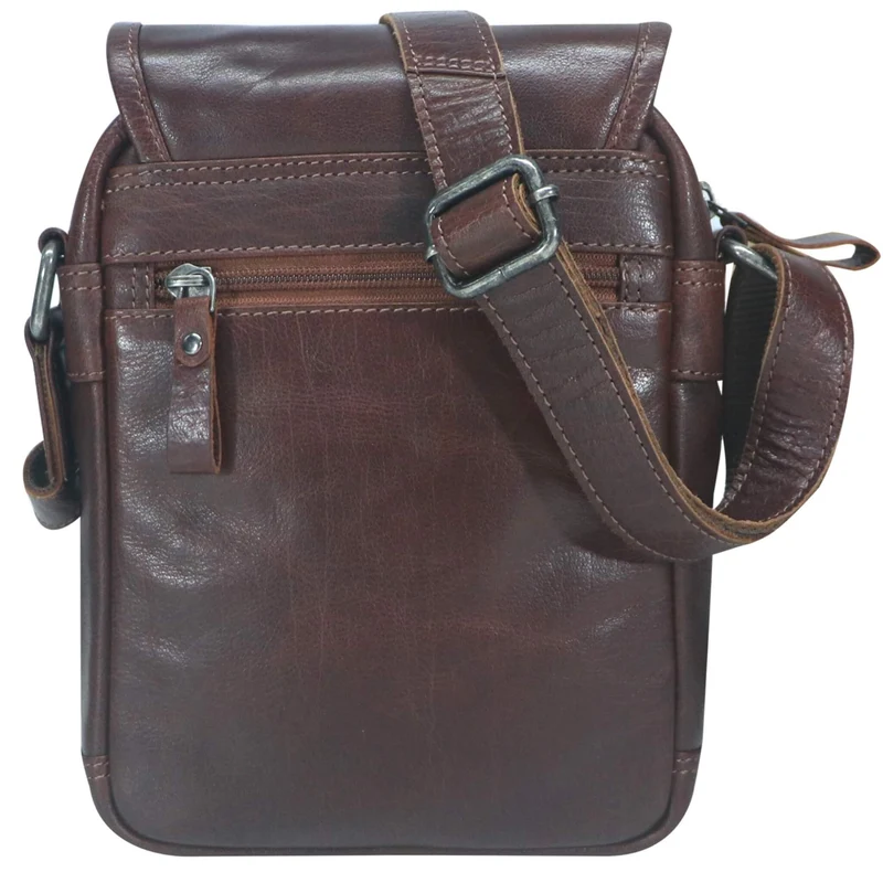Bath Herren Umhängetasche Schwarz Leder Crossbody Damen