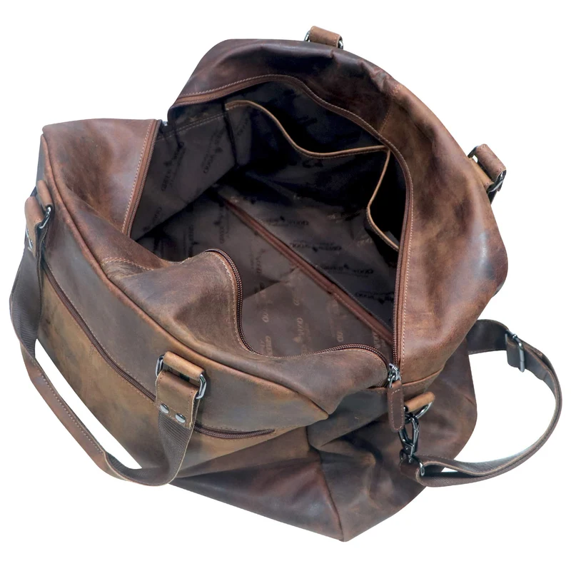 Rudy Leder Weekender Herren Duffle Bag Handgepäck Damen Vintage