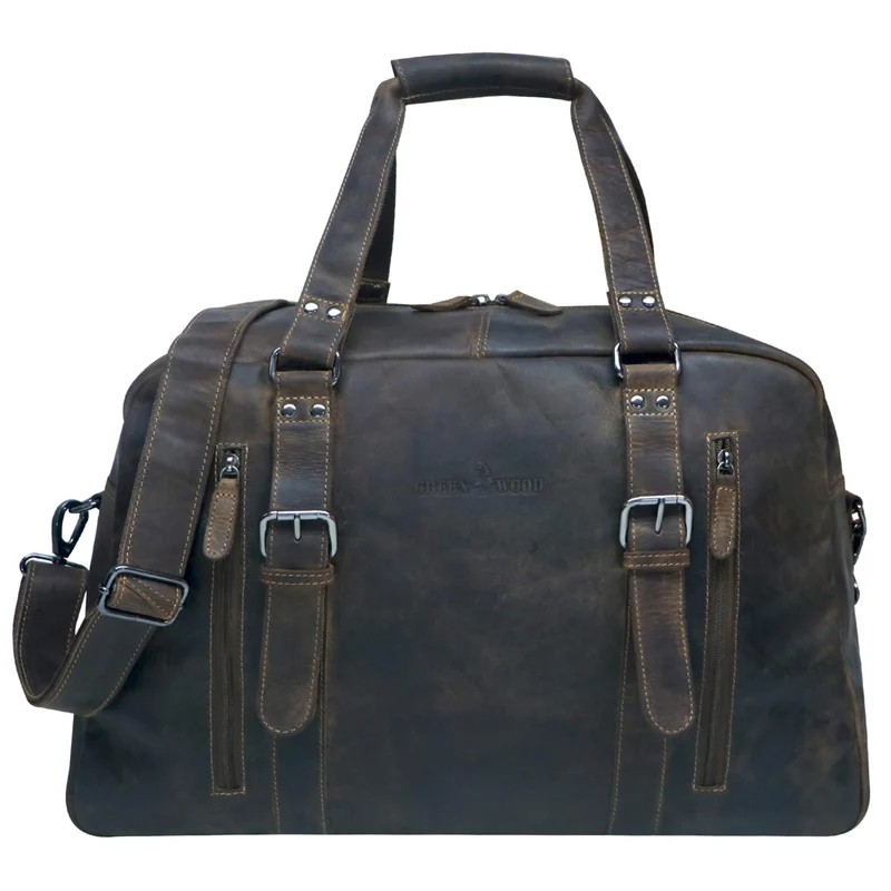 Rudy Leder Weekender Herren Duffle Bag Handgepäck Damen Vintage