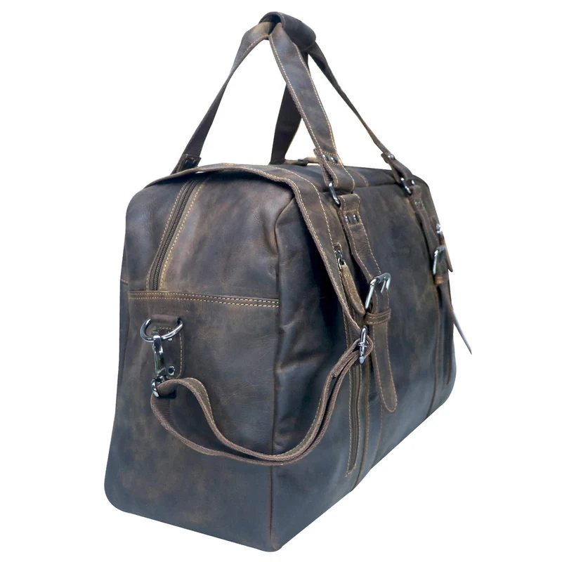 Rudy Leder Weekender Herren Duffle Bag Handgepäck Damen Vintage