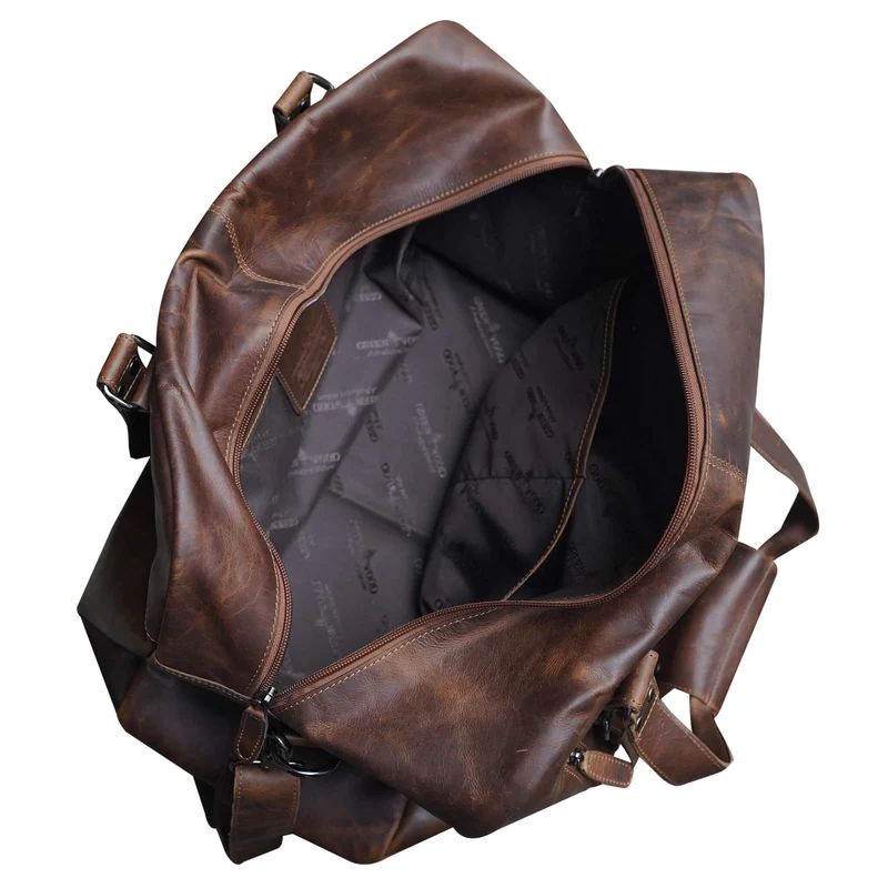 Rudy Leder Weekender Herren Duffle Bag Handgepäck Damen Vintage