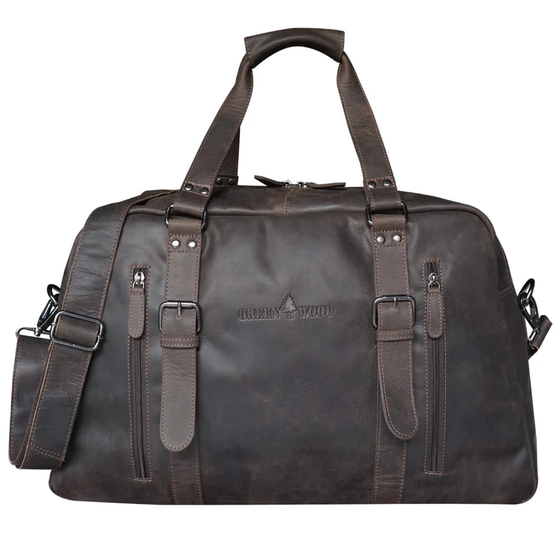 Rudy Leder Weekender Herren Duffle Bag Handgepäck Damen Vintage