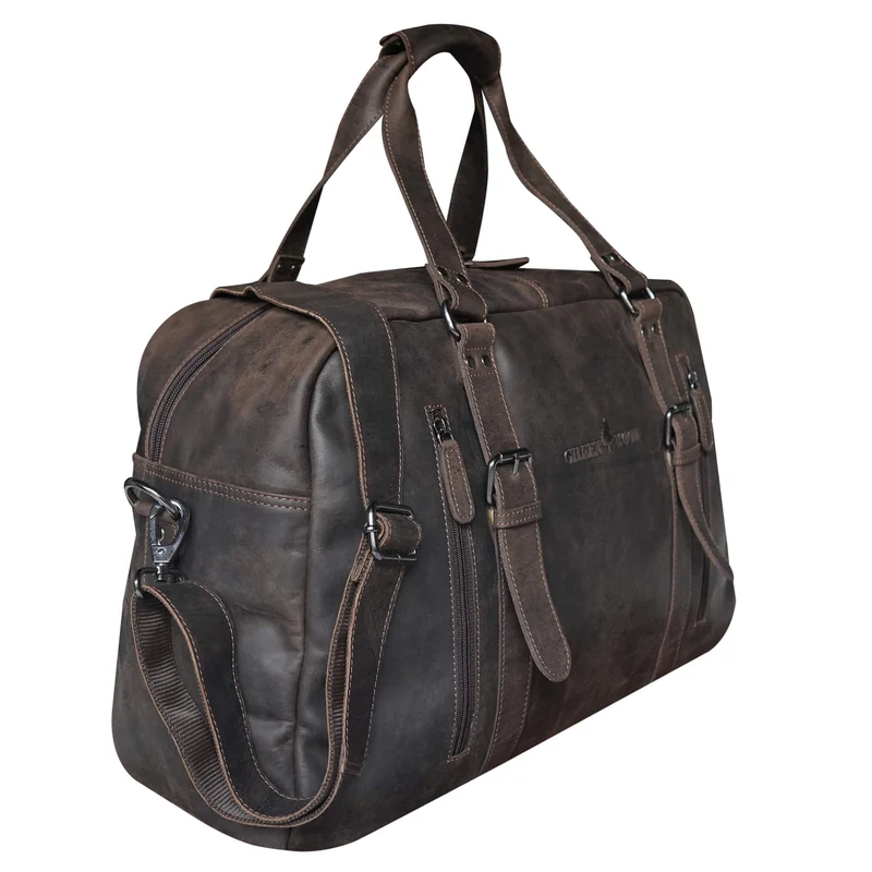 Rudy Leder Weekender Herren Duffle Bag Handgepäck Damen Vintage