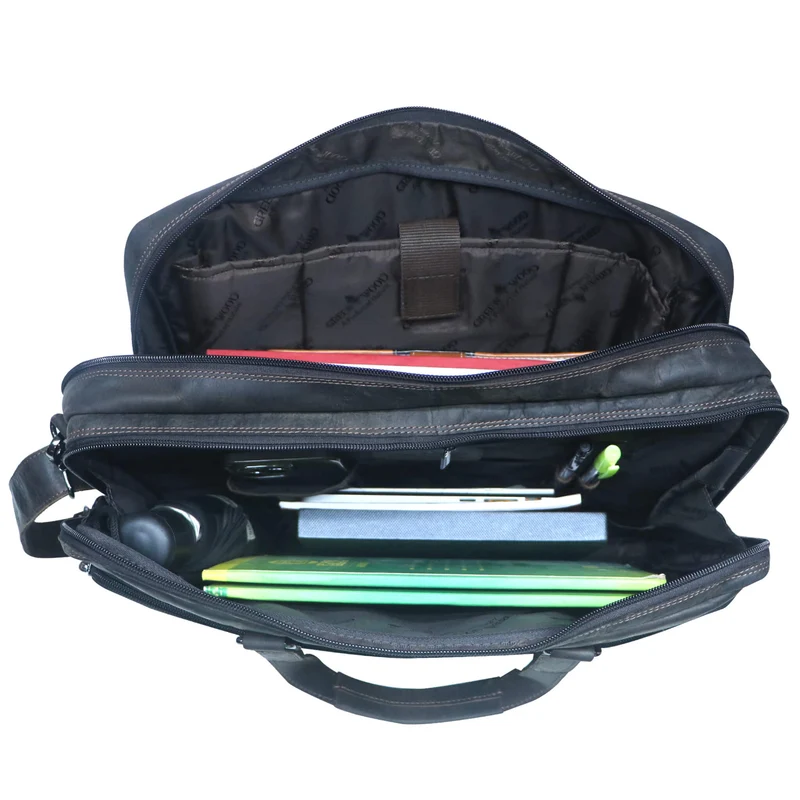 Dirk Laptoptasche Damen Leder Braun Aktentasche Herren Modern XL