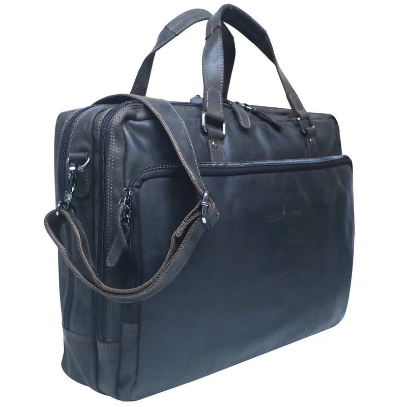 Dirk Laptoptasche Damen Leder Braun Aktentasche Herren Modern XL