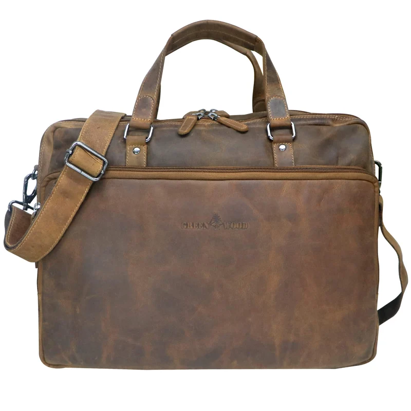 Dirk Laptoptasche Damen Leder Braun Aktentasche Herren Modern XL