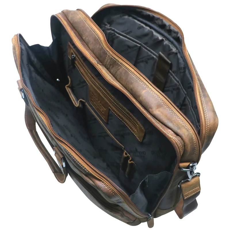Dirk Laptoptasche Damen Leder Braun Aktentasche Herren Modern XL