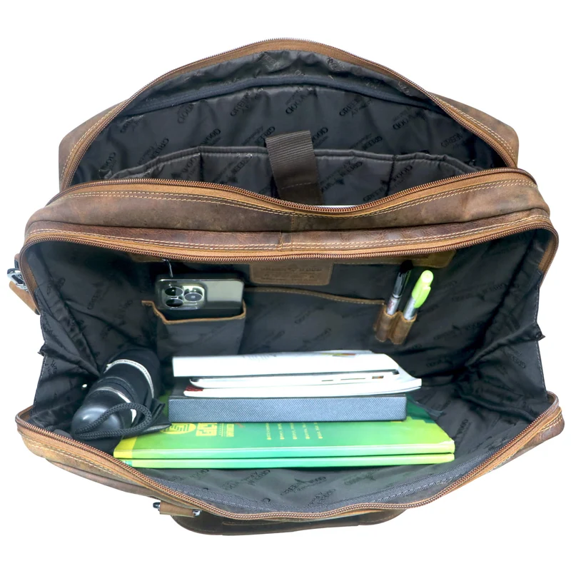 Dirk Laptoptasche Damen Leder Braun Aktentasche Herren Modern XL