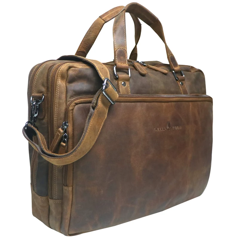 Dirk Laptoptasche Damen Leder Braun Aktentasche Herren Modern XL