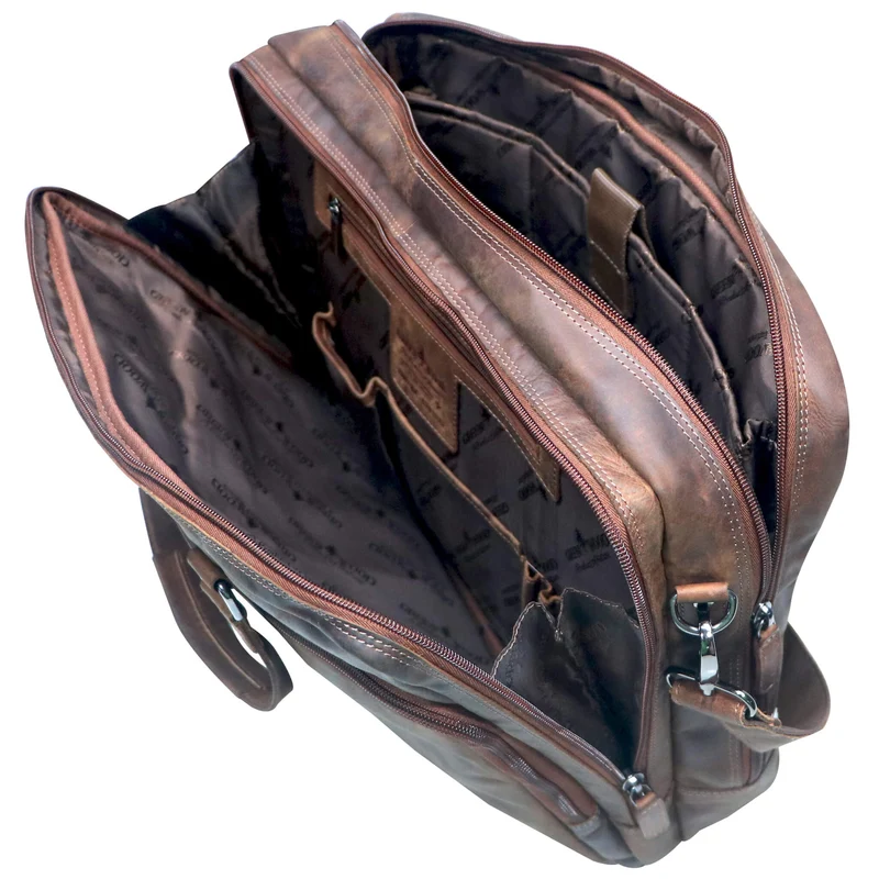 Dirk Laptoptasche Damen Leder Braun Aktentasche Herren Modern XL