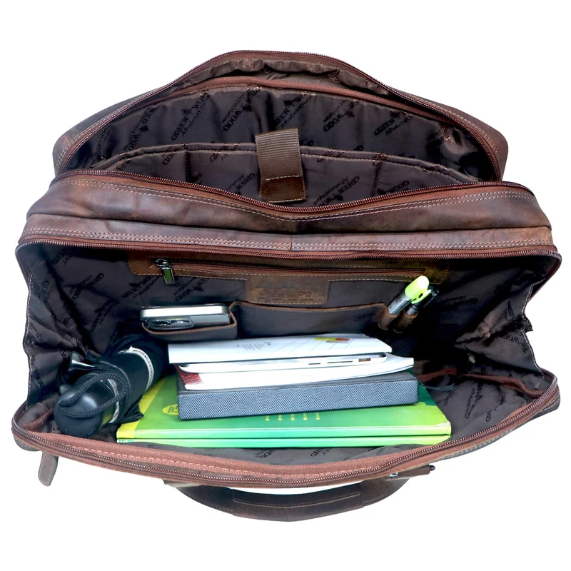 Dirk Laptoptasche Damen Leder Braun Aktentasche Herren Modern XL