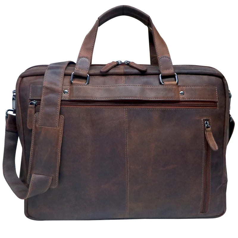 Dirk Laptoptasche Damen Leder Braun Aktentasche Herren Modern XL