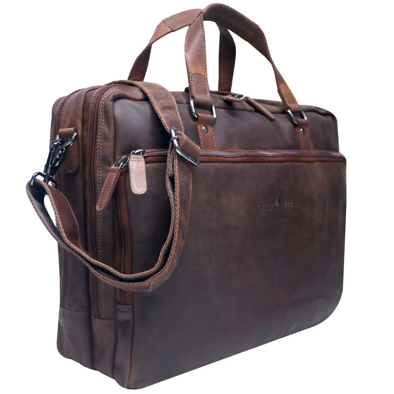 Dirk Laptoptasche Damen Leder Braun Aktentasche Herren Modern XL