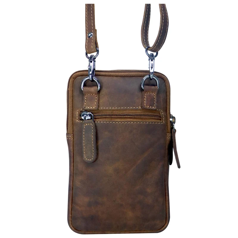 Oli Handytasche mit Reißverschluss Leder Damen Crossbody Mini Bag