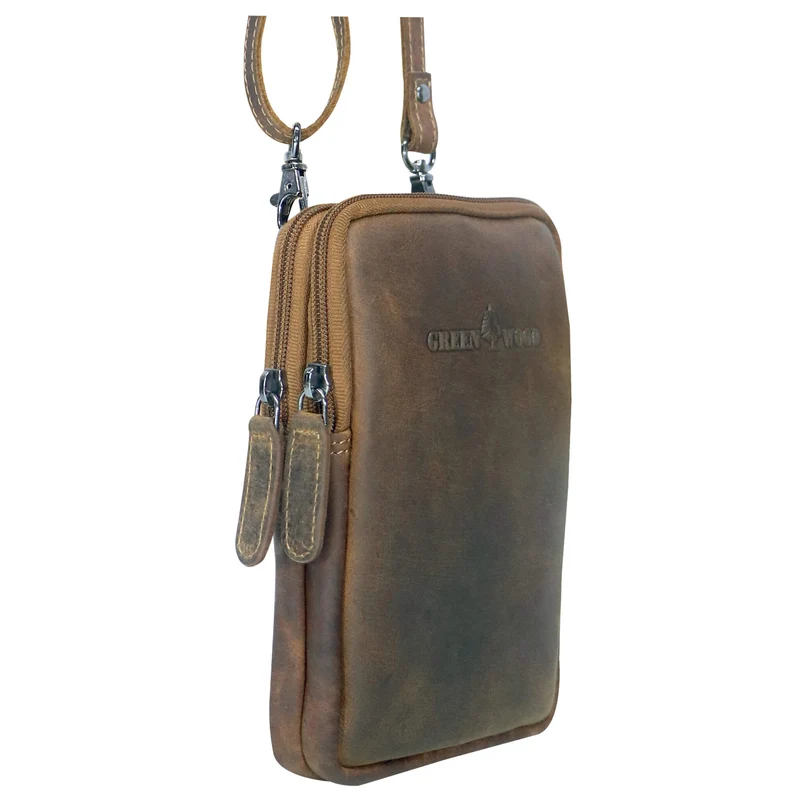 Oli Handytasche mit Reißverschluss Leder Damen Crossbody Mini Bag