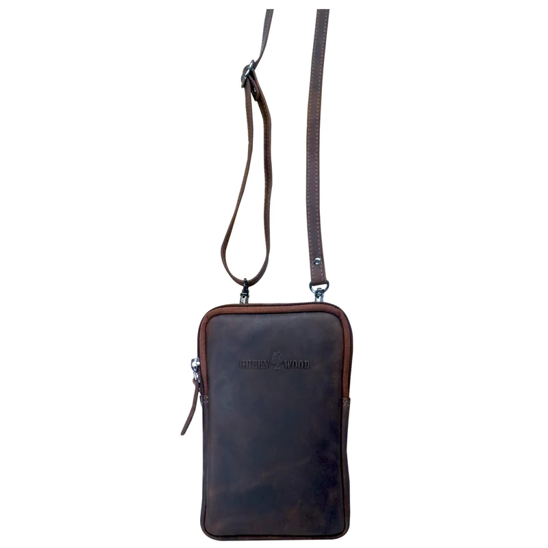 Oli Handytasche mit Reißverschluss Leder Damen Crossbody Mini Bag