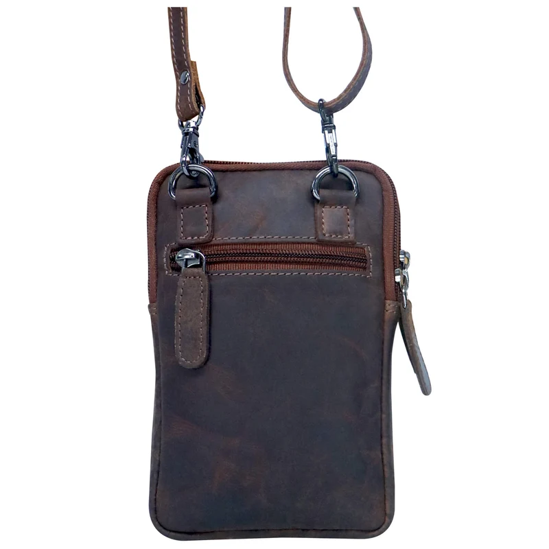 Oli Handytasche mit Reißverschluss Leder Damen Crossbody Mini Bag