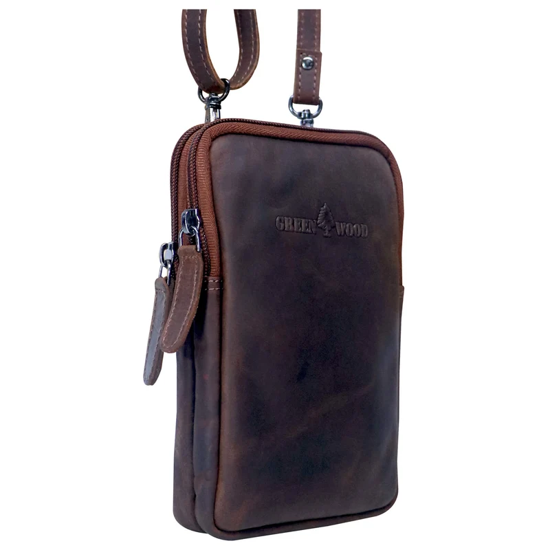 Oli Handytasche mit Reißverschluss Leder Damen Crossbody Mini Bag
