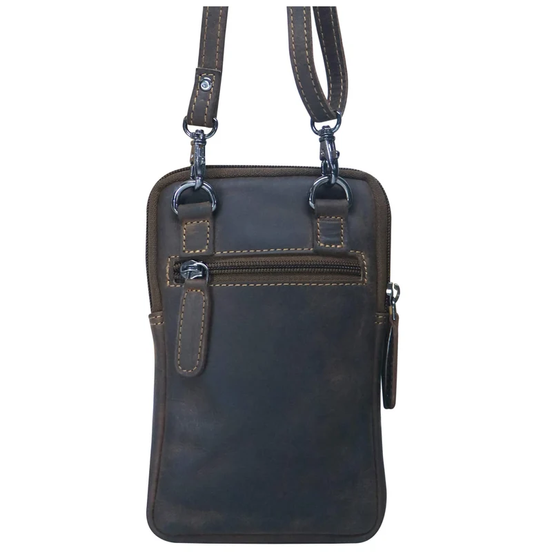 Oli Handytasche mit Reißverschluss Leder Damen Crossbody Mini Bag