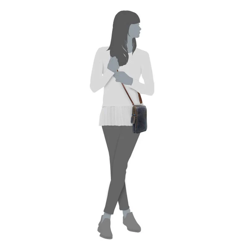 Oli Handytasche mit Reißverschluss Leder Damen Crossbody Mini Bag