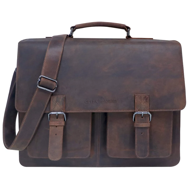 Otto Ledertasche Lehrer Herren Große Aktentasche Damen Vintage