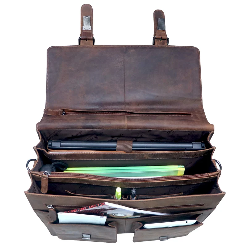 Otto Ledertasche Lehrer Herren Große Aktentasche Damen Vintage