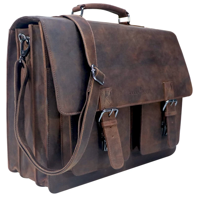 Otto Ledertasche Lehrer Herren Große Aktentasche Damen Vintage