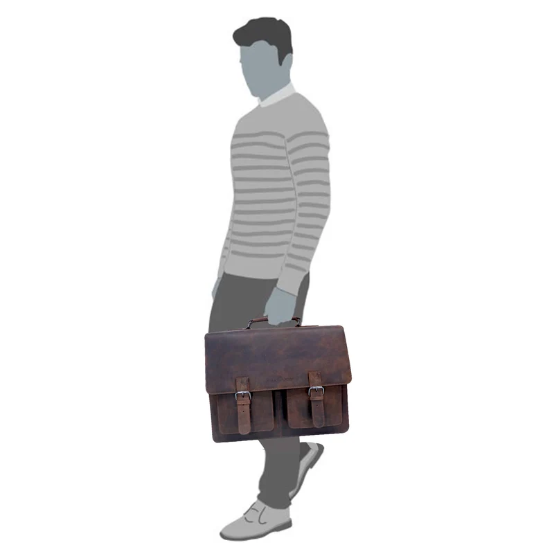 Otto Ledertasche Lehrer Herren Große Aktentasche Damen Vintage