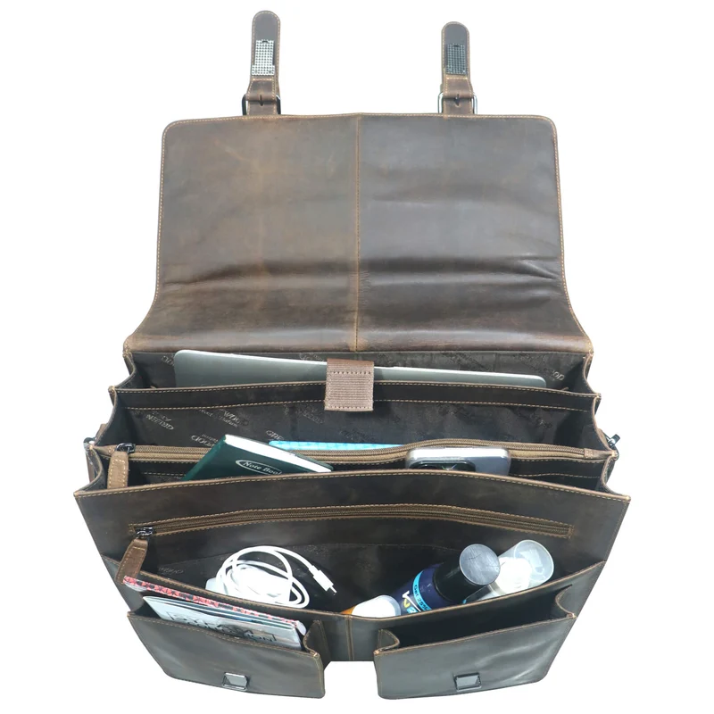 Otto Ledertasche Lehrer Herren Große Aktentasche Damen Vintage