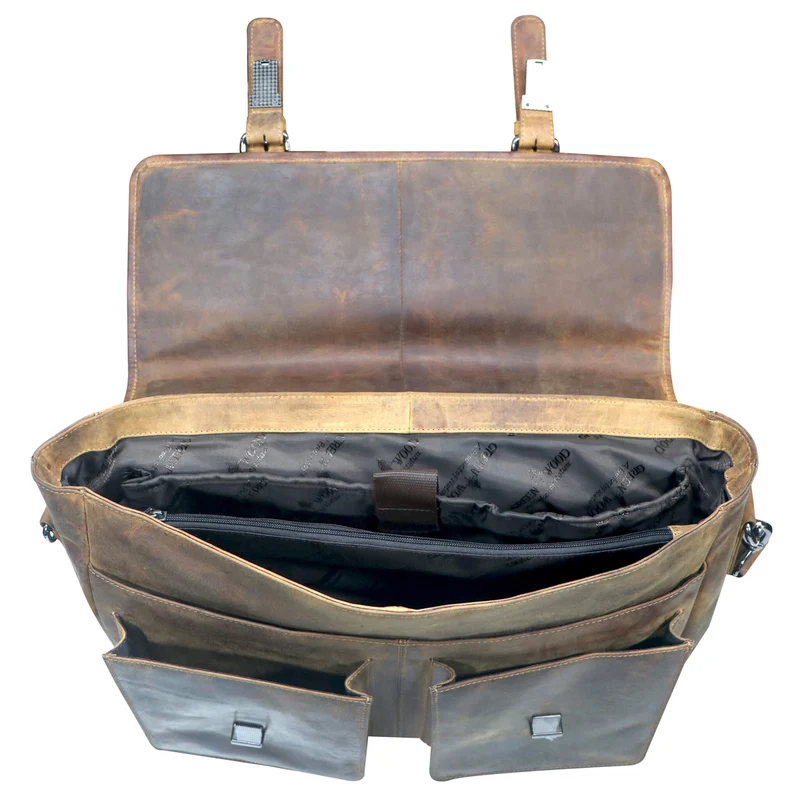 Charles Laptoptasche aus Leder Herren Aktentasche Damen Groß