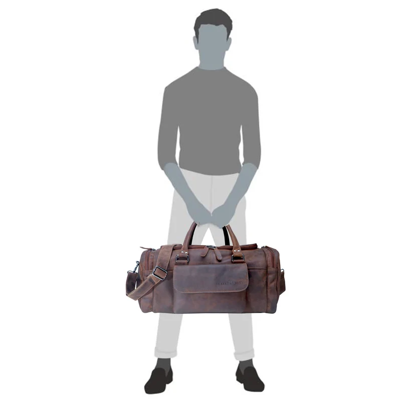 Finn Sporttasche Herren Leder Kleine Reisetasche Damen Gym Tasche