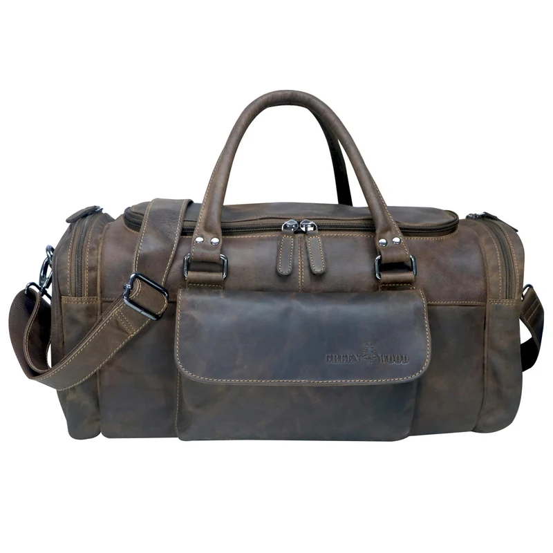 Finn Sporttasche Herren Leder Kleine Reisetasche Damen Gym Tasche